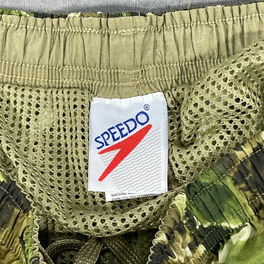 NWT Speedo Mens Large Floral Print Swim Trunks‎ Shorts Elastic Waist